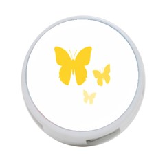 Yellow Butterfly Animals Fly 4-port Usb Hub (one Side) by anzea