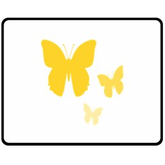 Yellow Butterfly Animals Fly Fleece Blanket (medium) by anzea