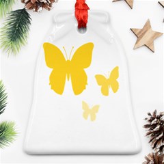 Yellow Butterfly Animals Fly Ornament (bell)