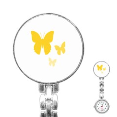 Yellow Butterfly Animals Fly Stainless Steel Nurses Watch by anzea