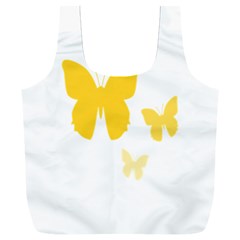 Yellow Butterfly Animals Fly Full Print Recycle Bag (xxl)