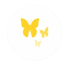 Yellow Butterfly Animals Fly Mini Round Pill Box (pack Of 3)