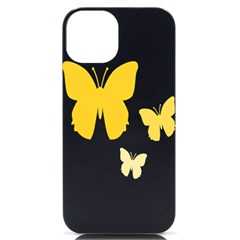 Yellow Butterfly Animals Fly Iphone 14 Black Uv Print Case by anzea