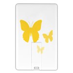 Yellow Butterfly Animals Fly Name Card Style USB Flash Drive Front