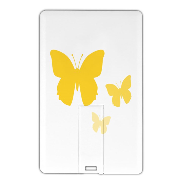 Yellow Butterfly Animals Fly Name Card Style USB Flash Drive