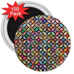 Floral Flowers Decorative 3  Magnets (100 pack) Front