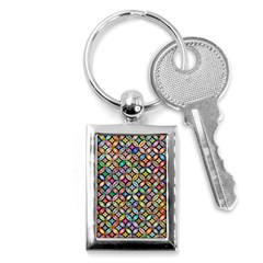 Floral Flowers Decorative Key Chain (rectangle) by anzea