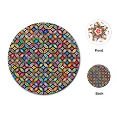 Floral Flowers Decorative Playing Cards Single Design (round)