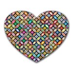 Floral Flowers Decorative Heart Mousepad Front