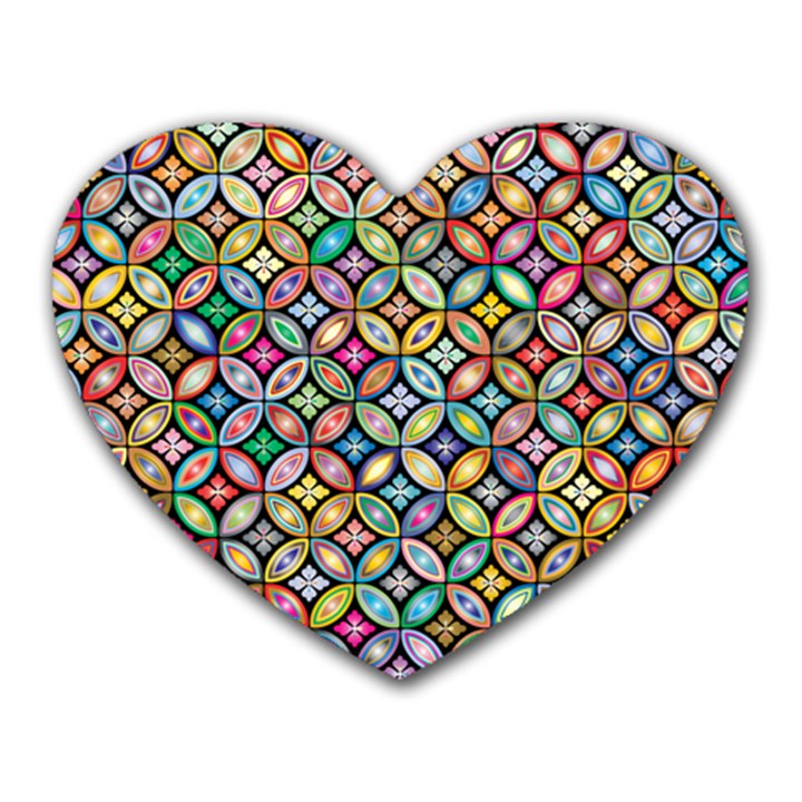 Floral Flowers Decorative Heart Mousepad