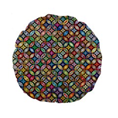 Floral Flowers Decorative Standard 15  Premium Flano Round Cushions by anzea