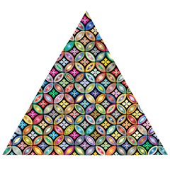 Floral Flowers Decorative Wooden Puzzle Triangle