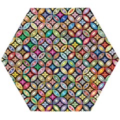 Floral Flowers Decorative Wooden Puzzle Hexagon