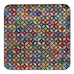 Floral Flowers Decorative Square Glass Fridge Magnet (4 Pack) by anzea