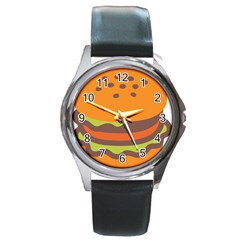 Hamburger Round Metal Watch