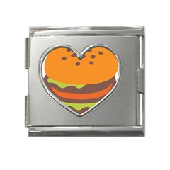 Hamburger Mega Link Heart Italian Charm (18mm) by anzea