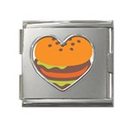 Hamburger Mega Link Heart Italian Charm (18mm) Front