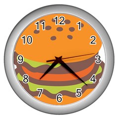 Hamburger Wall Clock (silver)