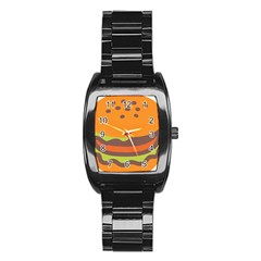 Hamburger Stainless Steel Barrel Watch by anzea