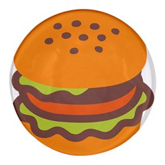 Hamburger Round Glass Fridge Magnet (4 Pack) by anzea