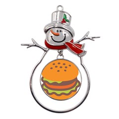 Hamburger Metal Snowman Ornament by anzea