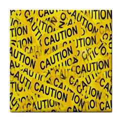 Caution Road Sign Cross Yellow Tile Coaster by anzea