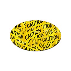 Caution Road Sign Cross Yellow Sticker (oval)