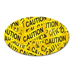 Caution Road Sign Cross Yellow Oval Magnet by anzea