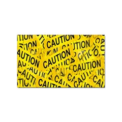 Caution Road Sign Cross Yellow Sticker Rectangular (10 Pack)