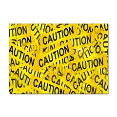 Caution Road Sign Cross Yellow Sticker A4 (10 Pack)