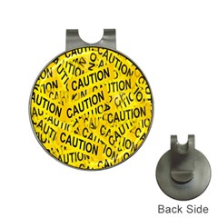 Caution Road Sign Cross Yellow Hat Clips With Golf Markers