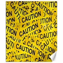 Caution Road Sign Cross Yellow Canvas 8  X 10  by anzea