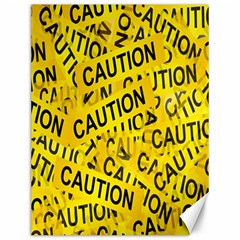 Caution Road Sign Cross Yellow Canvas 12  X 16  by anzea