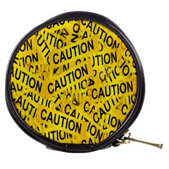 Caution Road Sign Cross Yellow Mini Makeup Bag by anzea