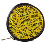 Caution Road Sign Cross Yellow Mini Makeup Bag Back