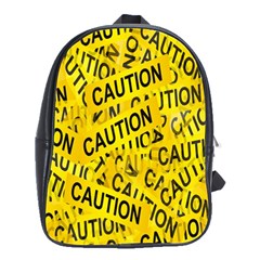 Caution Road Sign Cross Yellow School Bag (large) by anzea