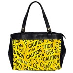 Caution Road Sign Cross Yellow Oversize Office Handbag (2 Sides) Front