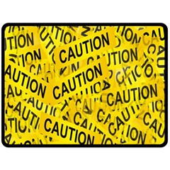 Caution Road Sign Cross Yellow Fleece Blanket (large) by anzea