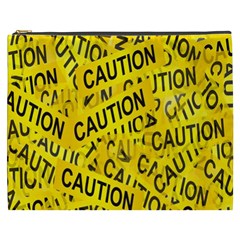 Caution Road Sign Cross Yellow Cosmetic Bag (xxxl) by anzea