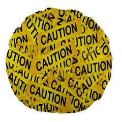 Caution Road Sign Cross Yellow Large 18  Premium Round Cushions