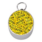 Caution Road Sign Cross Yellow Mini Silver Compasses Front