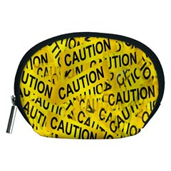 Caution Road Sign Cross Yellow Accessory Pouch (medium) by anzea