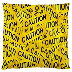 Caution Road Sign Cross Yellow Large Premium Plush Fleece Cushion Case (one Side)