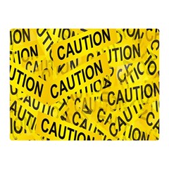 Caution Road Sign Cross Yellow Two Sides Premium Plush Fleece Blanket (mini)