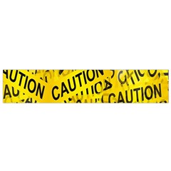 Caution Road Sign Cross Yellow Small Premium Plush Fleece Scarf