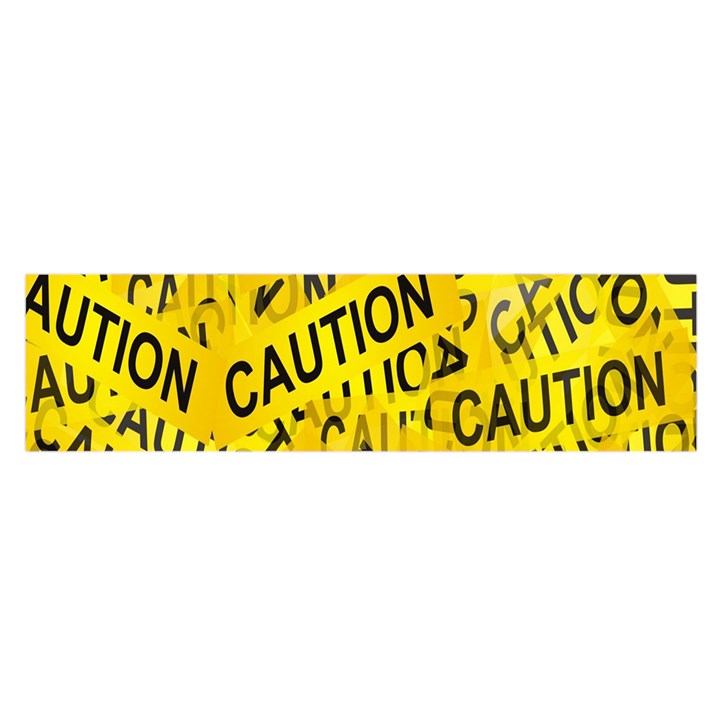 Caution Road Sign Cross Yellow Oblong Satin Scarf (16  x 60 )