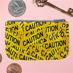 Caution Road Sign Cross Yellow Large Coin Purse Back