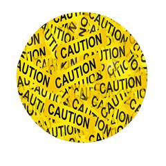 Caution Road Sign Cross Yellow Mini Round Pill Box (pack Of 3)