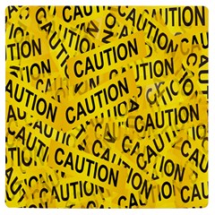 Caution Road Sign Cross Yellow Uv Print Square Tile Coaster 