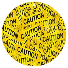 Caution Road Sign Cross Yellow Uv Print Acrylic Ornament Round